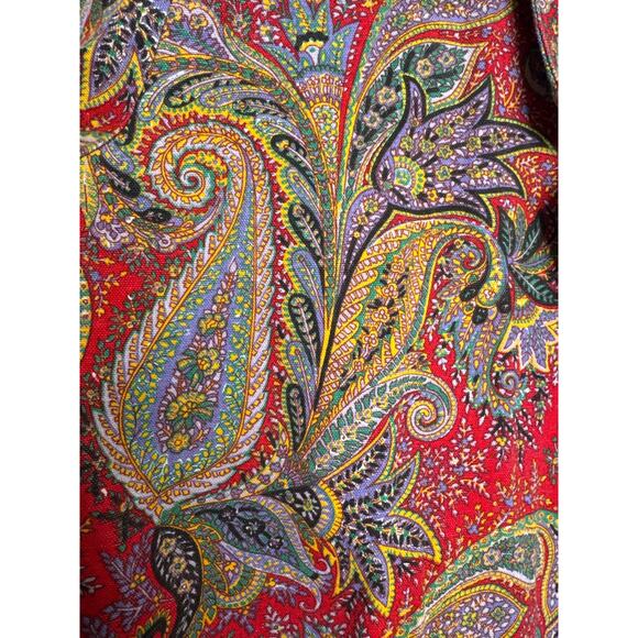 Vintage 80’s Baby O Paris Red Paisley Tapestry Blazer Coat Boho Chic medium - Picture 13 of 13
